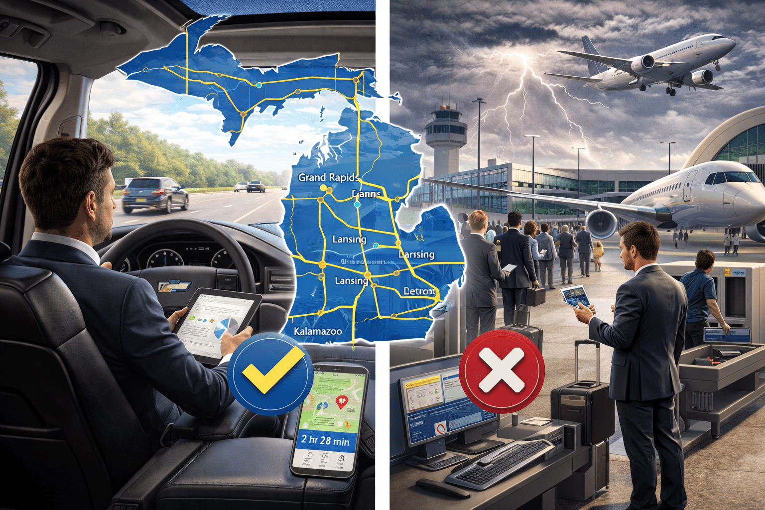 When a Private Car Service Is Better Than Flying Between Michigan Cities
